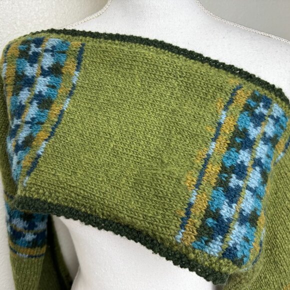 NEW Down to Earth  Hand-knit in Nepal 100% Wool with 2 pockets Fringe Unisex - Picture 8 of 10